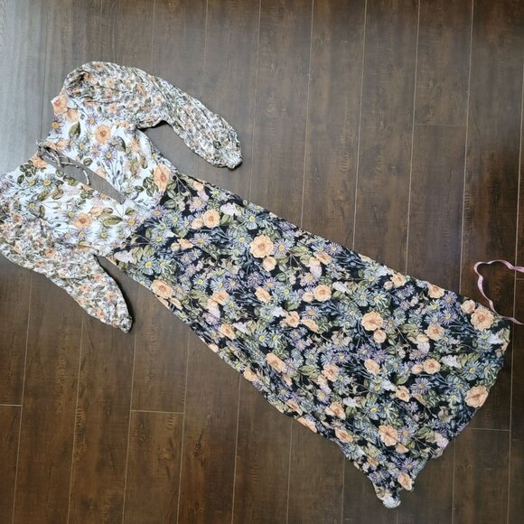 For Love And Lemons Arabella Maxi Dress Womens M Boho Chic Floral Y2K Romance - Picture 4 of 10